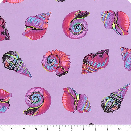 Tula Pink Floral Reef Lil Shelly - Ultraviolet