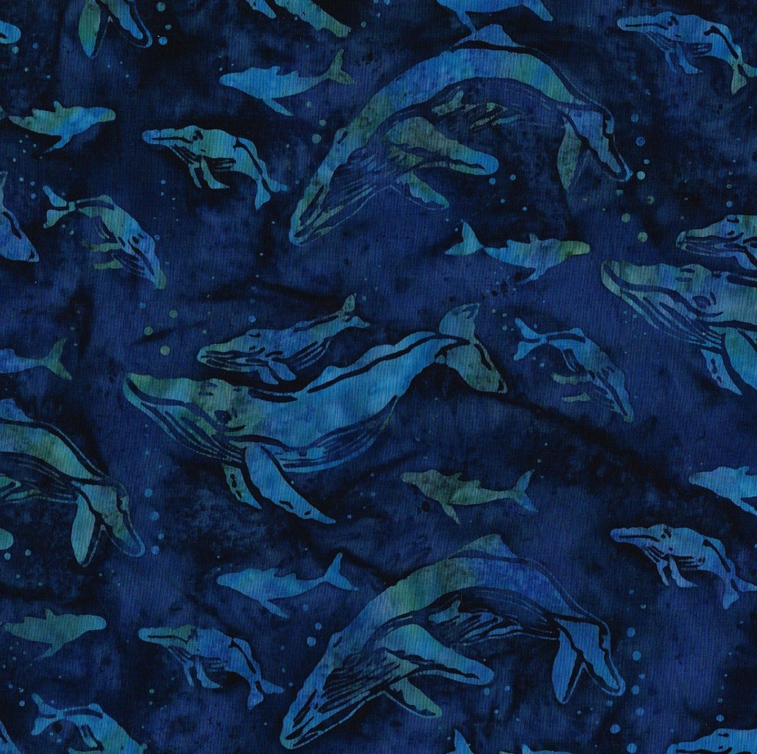 Bali Handpaints Humpback Whales Lapis