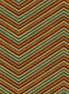 Pattern of chevron stripes in brown, green, and orange on a striped background.