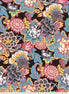 Colorful floral pattern on black fabric