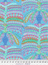 Colorful paisley pattern fabric with a ruler at the bottom