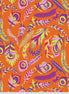 Colorful feather pattern on an orange background