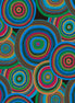 Pattern of concentric circles in various colors on a black background