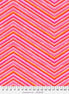 Fabric with pink and orange chevron pattern, Free Spirit Fabrics brand visible
