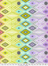 Geometric pattern fabric with colorful diamond shapes on a white background