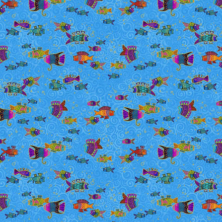Oceania Fish Blue Gold Metallic