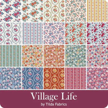 PREORDER Tilda Village Life Fat Quarter Pack 20pcs Available October 1, 2026