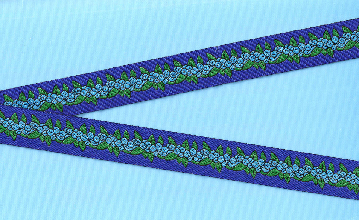 Alaskan Jacquard Ribbon 7/8in Blueberries