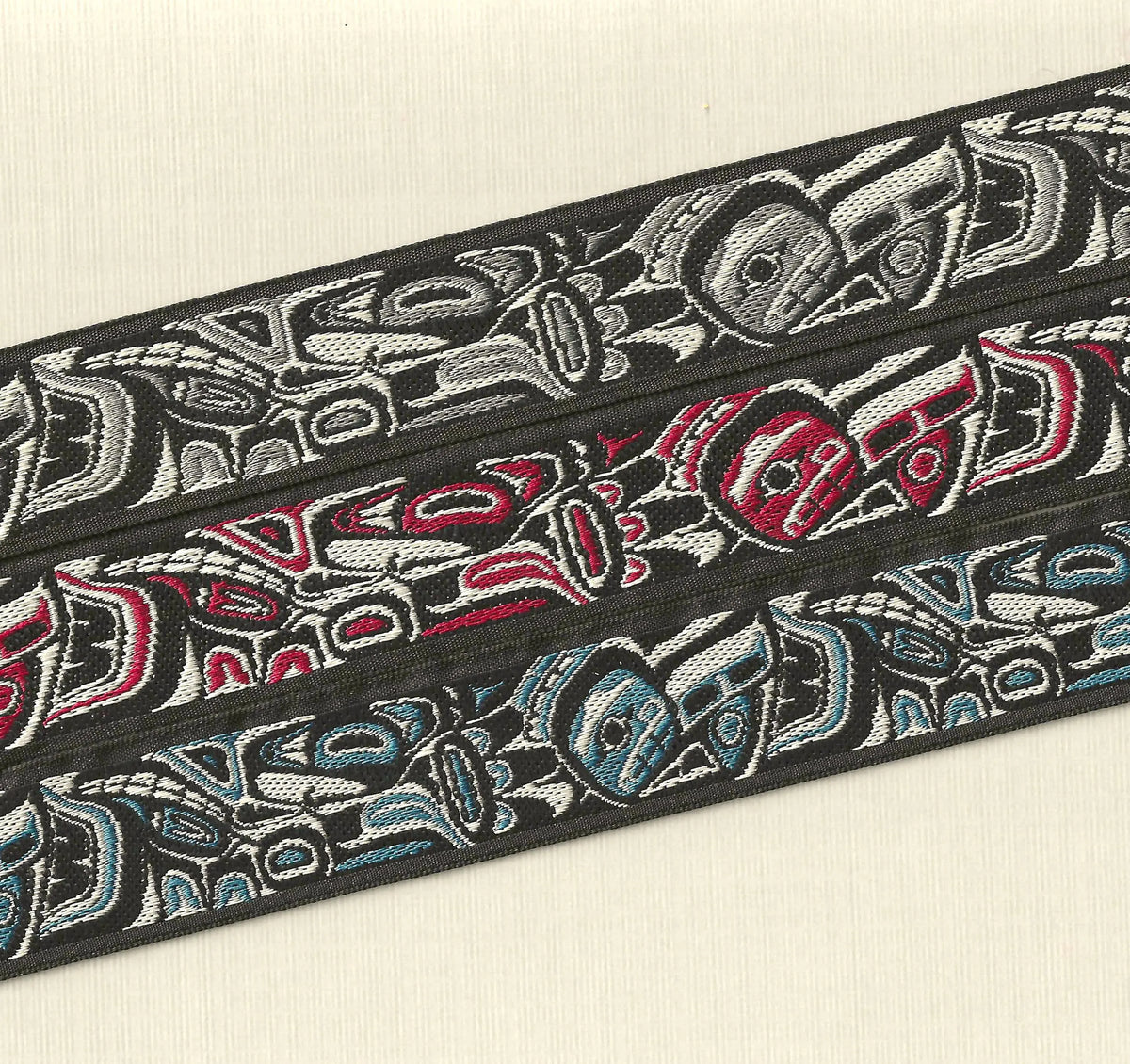 Alaskan Jacquard Key Fob Tlingit Design in Blue