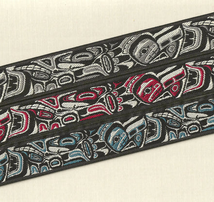 Alaskan Jacquard Key Fob Tlingit Design in Blue
