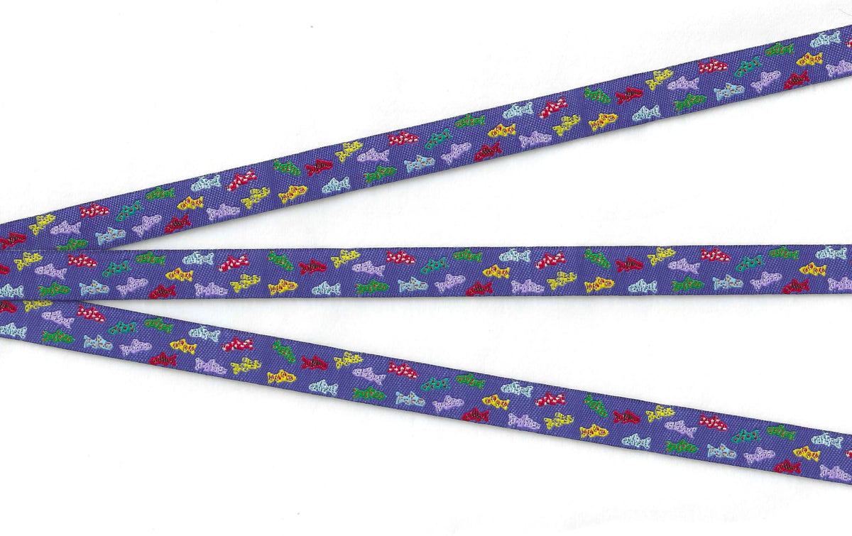 Alaskan Jacquard Ribbon 1/2in Here Fishy Fishy