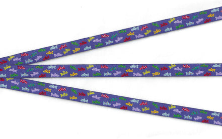 Alaskan Jacquard Ribbon 1/2in Here Fishy Fishy