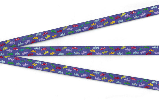 Alaskan Jacquard Ribbon 1/2in Here Fishy Fishy
