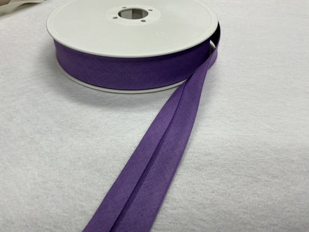1" Single fold bias tape #388 Poly/Cotton Purple (can be used as 1/2" double fold)