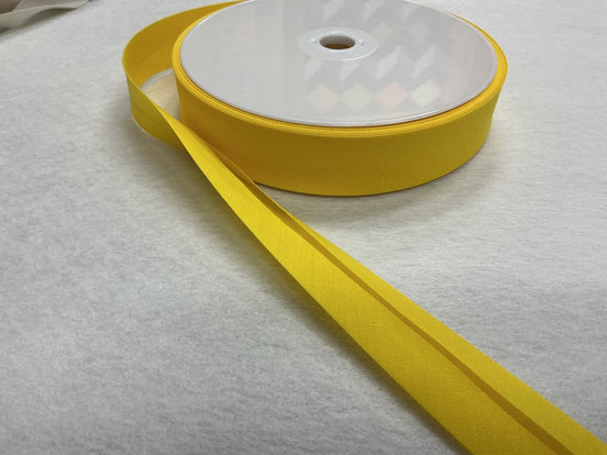 1" Single fold Bias Tape #281 Poly/Cotton Yellow (can be used as 1/2" double fold)