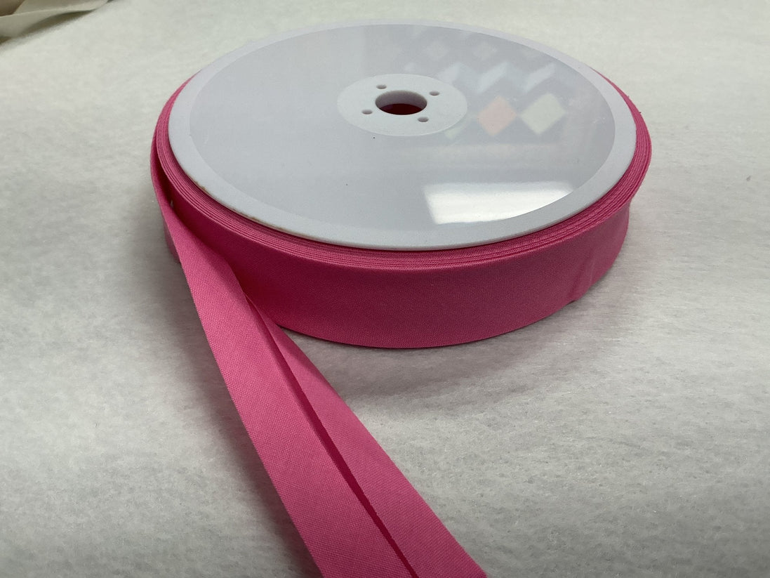 1" Single fold bias tape #176 Poly/Cotton Pink (can be used as 1/2" double fold)