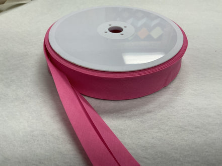 1" Single fold bias tape #176 Poly/Cotton Pink (can be used as 1/2" double fold)