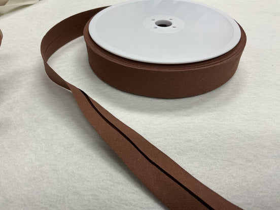 1" Single fold bias tape #254 100% Cotton Brown (can be used as 1/2" double fold) #254