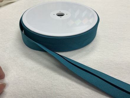 1" Single fold bias tape #126 100% Cotton Teal (can be used as 1/2" double fold)