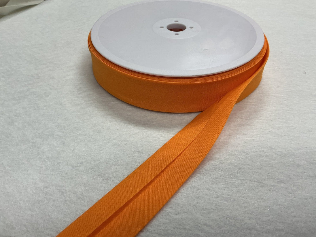 1" Single fold bias tape #13 Cotton/Poly Orange (can be used as 1/2" double fold)