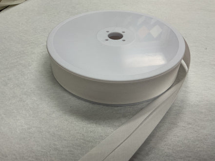 1" Single fold bias tape #1 Poly / Cotton White (can be used as 1/2" double fold)