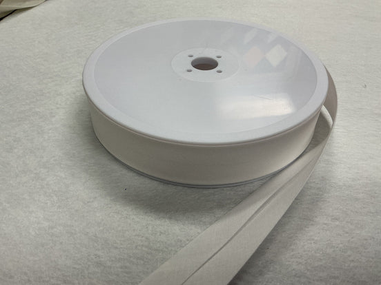 1" Single fold bias tape #1 Poly / Cotton White (can be used as 1/2" double fold)
