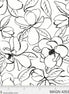Magnolia Floral Outlines - Black