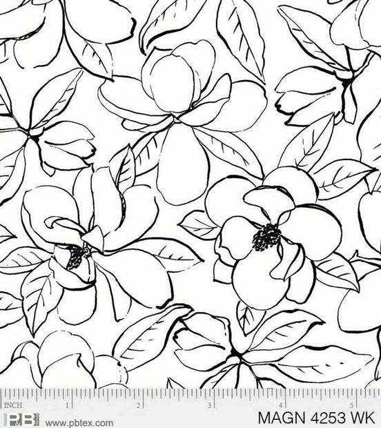 Magnolia Floral Outlines - Black