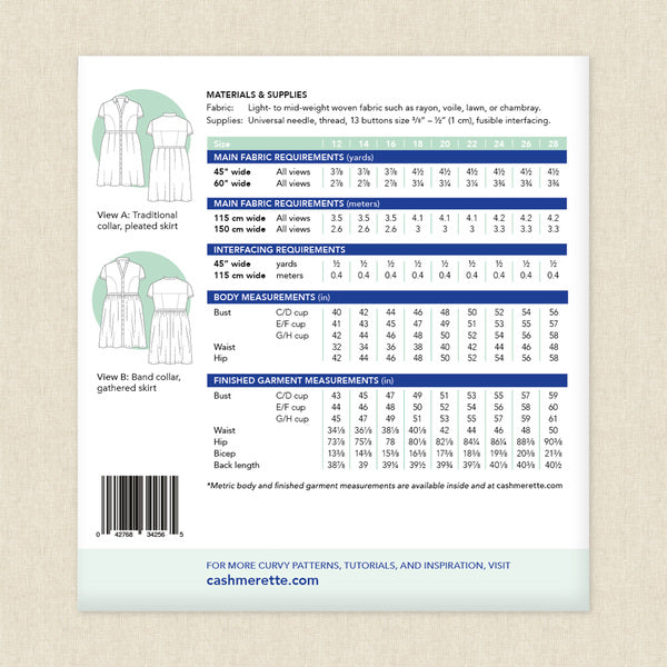 Cashmerette Pattern- Lenox Shirtdress