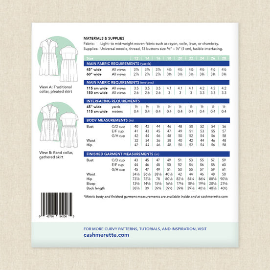 Cashmerette Pattern- Lenox Shirtdress