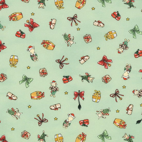 Christmas at Pooh Corner Light Green Presents