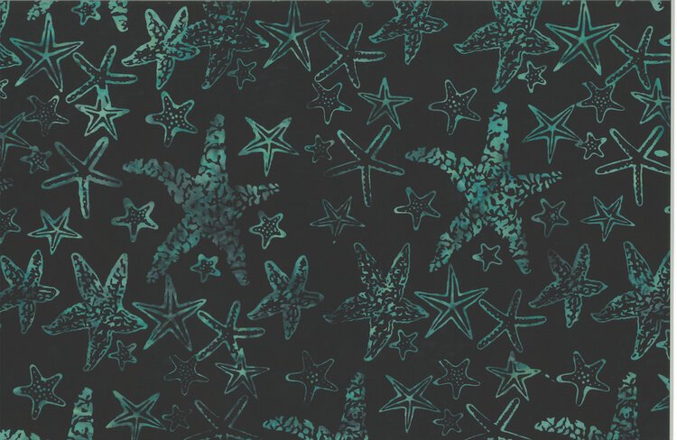 Hoffman Bali Batik Starfish Black/Jade