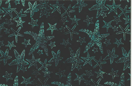 Hoffman Bali Batik Starfish Black/Jade