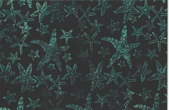 Hoffman Bali Batik Starfish Black/Jade
