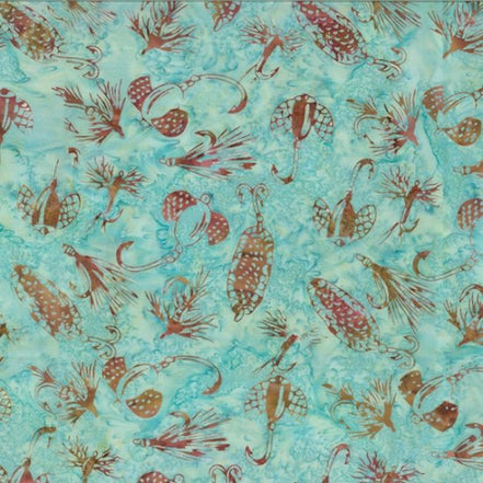 Hoffman Bali Batik Flies and Lures Pastel