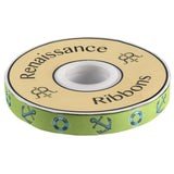Jacquard Trim Tula Pink Anchor on Green