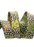 Jacquard Trim Guinea Flower yellow on Green