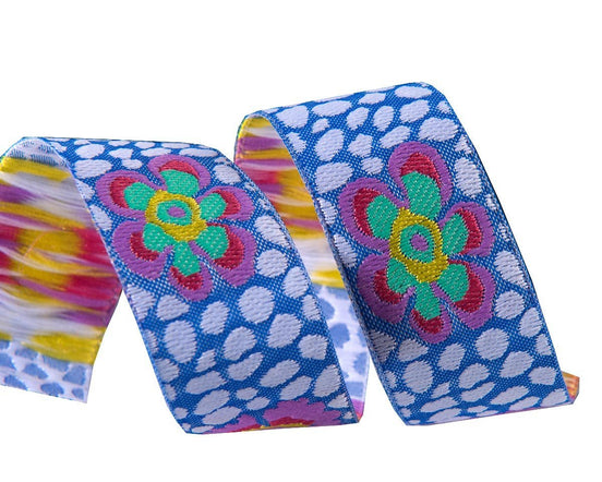 Jacquard Ribbon Kaffe Blue Guinea