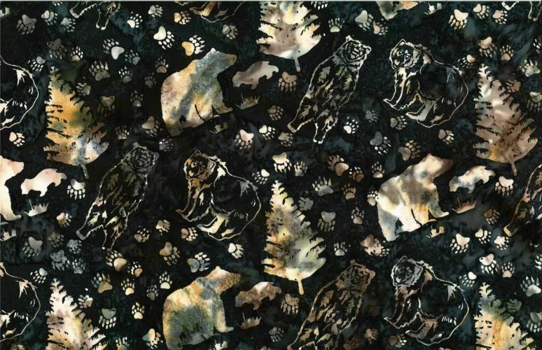 Bali Batik Grizzly Bears Blacklight