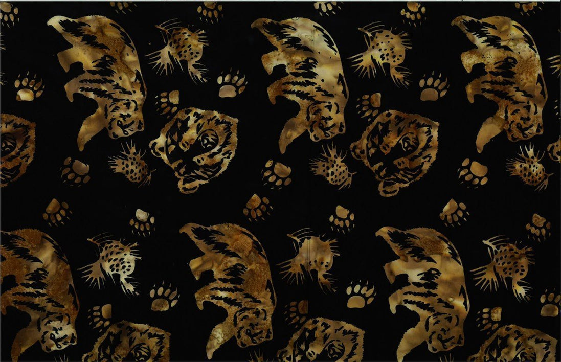 Bali Batik Grizzly Bear & Pine Cones Caramel