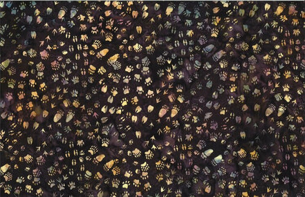 Bali Batik Wildlife Paws Eggplant