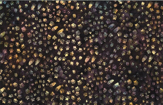 Bali Batik Wildlife Paws Eggplant