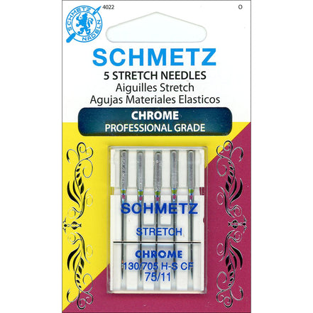 Chrome Stretch Schmetz Needle 5 ct Size 75/11