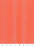 Fabric with vertical light blue stripes on a red background, measured against a ruler.