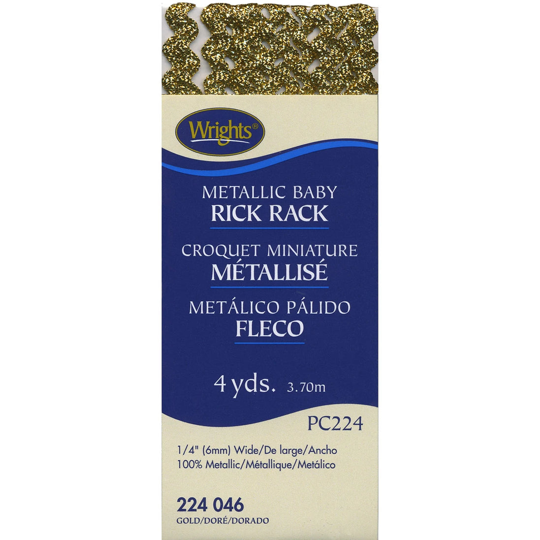 Wrights Metllic Baby Rick Rack Gold