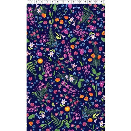 Teresa Ascone Wildflowers Lt Navy