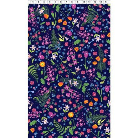 Teresa Ascone Wildflowers Lt Navy